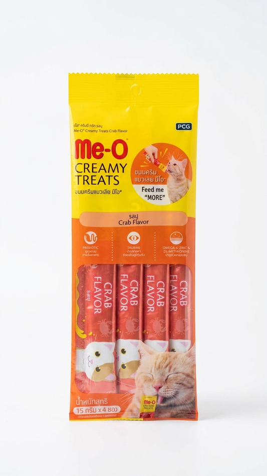 Me-O Creamy Treats Crab Flavor Cat Treats - 15g x4 – product image 1