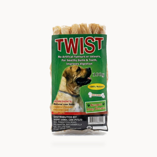 Seepet Twist Natural Rawhide Dog Treats - 100g – standardized square product image