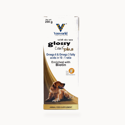 Venworld Glossy Coat Plus - Animal Feed Supplement - 200g – standardized square product image